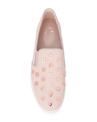 rosa Slip-On Sneakers aus Leder mit Blumenmuster von MICHAEL Michael Kors