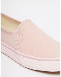 rosa Slip-On Sneakers aus Leder von Keds