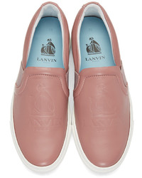 rosa Slip-On Sneakers aus Leder von Lanvin