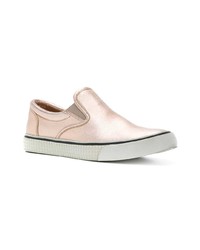 rosa Slip-On Sneakers aus Leder von Diesel