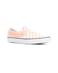 rosa Slip-On Sneakers aus Segeltuch mit Karomuster von Vans