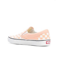 rosa Slip-On Sneakers aus Segeltuch mit Karomuster von Vans