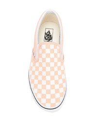 rosa Slip-On Sneakers aus Segeltuch mit Karomuster von Vans