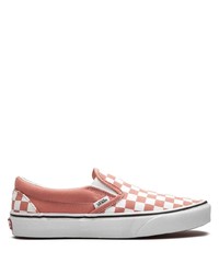 rosa Slip-On Sneakers aus Segeltuch mit Karomuster von Vans