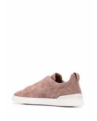 rosa Slip-On Sneakers aus Wildleder von Z Zegna