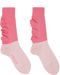 rosa Socken mit Blumenmuster von Homme Plissé Issey Miyake