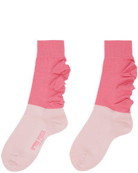 rosa Socken mit Blumenmuster von Homme Plissé Issey Miyake