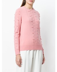 rosa Spitze Pullover mit einem Rundhalsausschnitt von Barrie