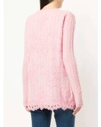 rosa Spitze Pullover mit einem Rundhalsausschnitt von Ermanno Scervino