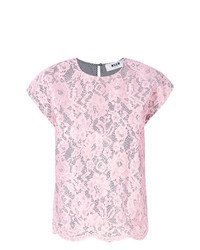 rosa Spitze T-Shirt mit einem Rundhalsausschnitt