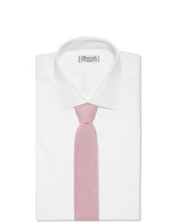rosa Strick Krawatte von Anderson & Sheppard