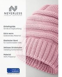 rosa Strick Mütze von Neverless