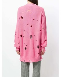 rosa Strick Oversize Pullover von MSGM