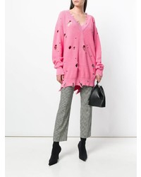 rosa Strick Oversize Pullover von MSGM