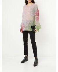 rosa Strick Oversize Pullover von Ann Demeulemeester