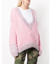 rosa Strick Oversize Pullover von Natasha Zinko