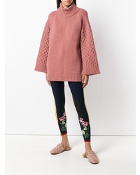 rosa Strick Oversize Pullover von Fine Edge