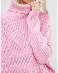 rosa Strick Oversize Pullover von Weekday