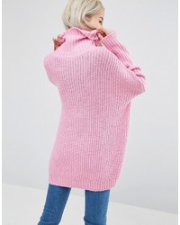 rosa Strick Oversize Pullover von Weekday