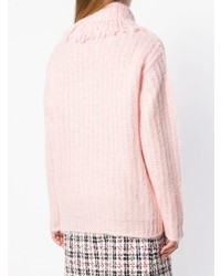 rosa Strick Oversize Pullover von Miu Miu