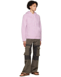 rosa Strick Pullover mit einem Kapuze von Acne Studios