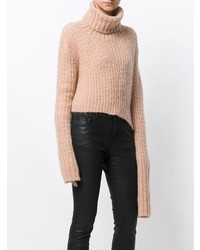 rosa Strick Rollkragenpullover von Ann Demeulemeester