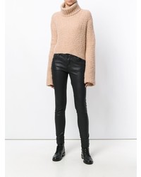 rosa Strick Rollkragenpullover von Ann Demeulemeester