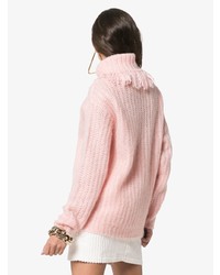 rosa Strick Rollkragenpullover von Miu Miu