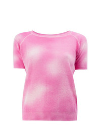 rosa Strick T-Shirt mit einem Rundhalsausschnitt von Avant Toi
