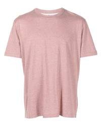 rosa Strick T-Shirt mit einem Rundhalsausschnitt von Brunello Cucinelli