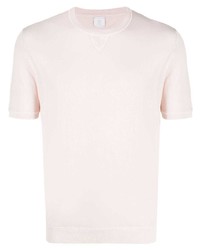 rosa Strick T-Shirt mit einem Rundhalsausschnitt von Eleventy