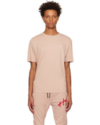 rosa Strick T-Shirt mit einem Rundhalsausschnitt von Hugo