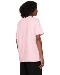 rosa Strick T-Shirt mit einem Rundhalsausschnitt von Raf Simons