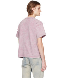 rosa Strick T-Shirt mit einem Rundhalsausschnitt von John Elliott