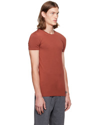 rosa Strick T-Shirt mit einem Rundhalsausschnitt von Zegna