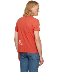 rosa Strick T-Shirt mit einem Rundhalsausschnitt von ERL