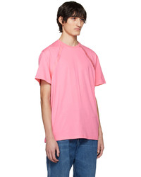 rosa Strick T-Shirt mit einem Rundhalsausschnitt von Alexander McQueen