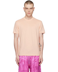 rosa Strick T-Shirt mit einem Rundhalsausschnitt von Tom Ford