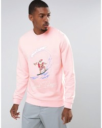 rosa Sweatshirt mit Weihnachten Muster