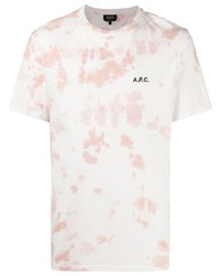 rosa Mit Batikmuster T-Shirt mit einem Rundhalsausschnitt von A.P.C.