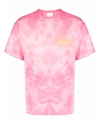 rosa Mit Batikmuster T-Shirt mit einem Rundhalsausschnitt von Aries