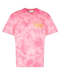rosa Mit Batikmuster T-Shirt mit einem Rundhalsausschnitt von Aries
