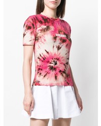 rosa Mit Batikmuster T-Shirt mit einem Rundhalsausschnitt von MSGM