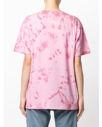 rosa Mit Batikmuster T-Shirt mit einem Rundhalsausschnitt von Gucci