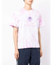 rosa Mit Batikmuster T-Shirt mit einem Rundhalsausschnitt von Palmer//Harding