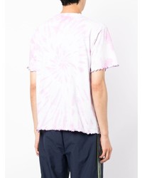 rosa Mit Batikmuster T-Shirt mit einem Rundhalsausschnitt von Palmer//Harding