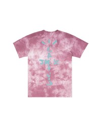 rosa Mit Batikmuster T-Shirt mit einem Rundhalsausschnitt von Travis Scott Astroworld