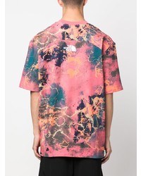 rosa Mit Batikmuster T-Shirt mit einem Rundhalsausschnitt von The North Face