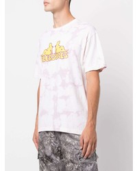 rosa Mit Batikmuster T-Shirt mit einem Rundhalsausschnitt von Pleasures