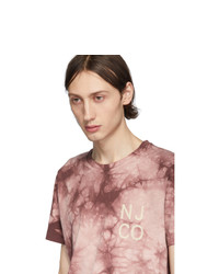 rosa Mit Batikmuster T-Shirt mit einem Rundhalsausschnitt von Nudie Jeans